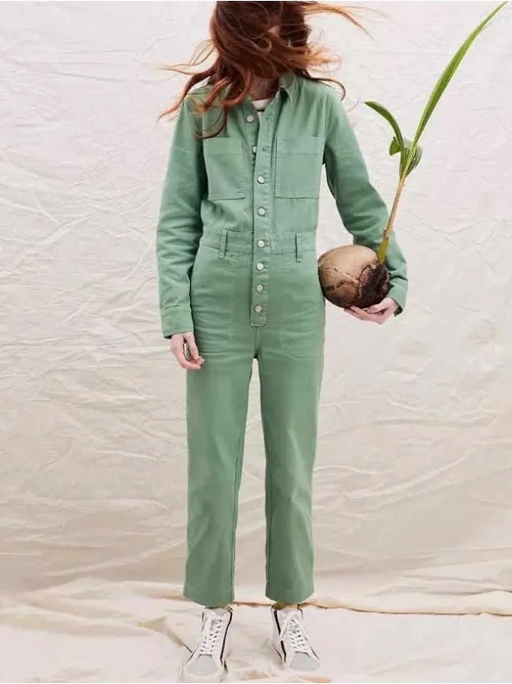 Madewell garment died mint green coveralls sz XS